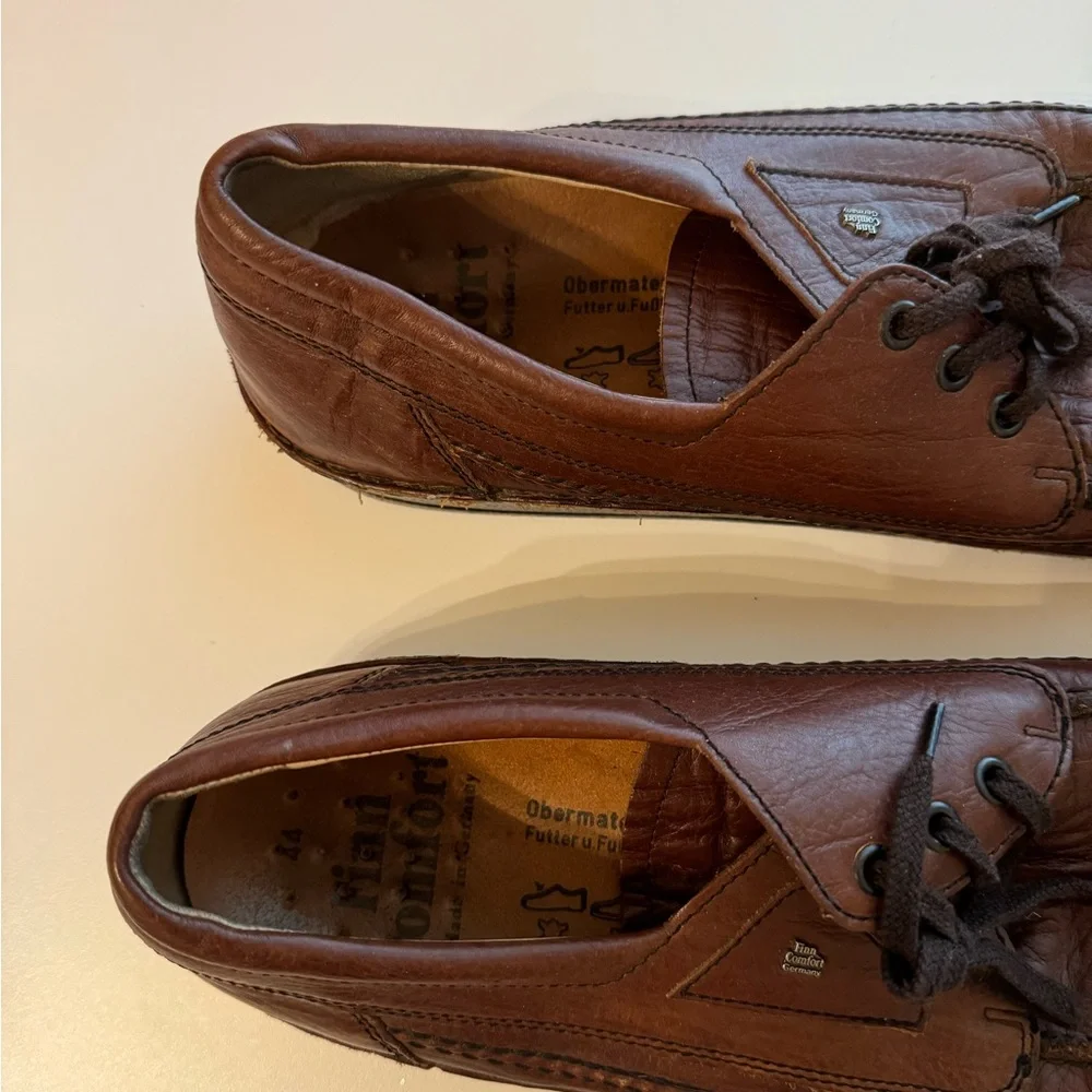 Finn Comfort Leather London Oxfords Brown Shoe Made in Germany Size 44 Men
